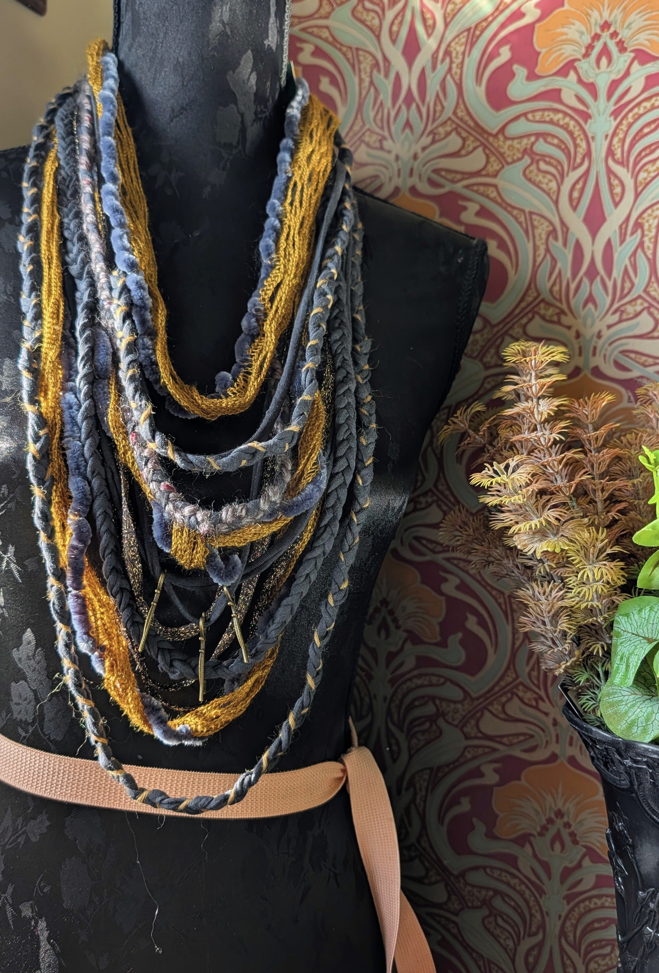 Sibylline, Unusual Handmade Upcycled Fabric Necklace