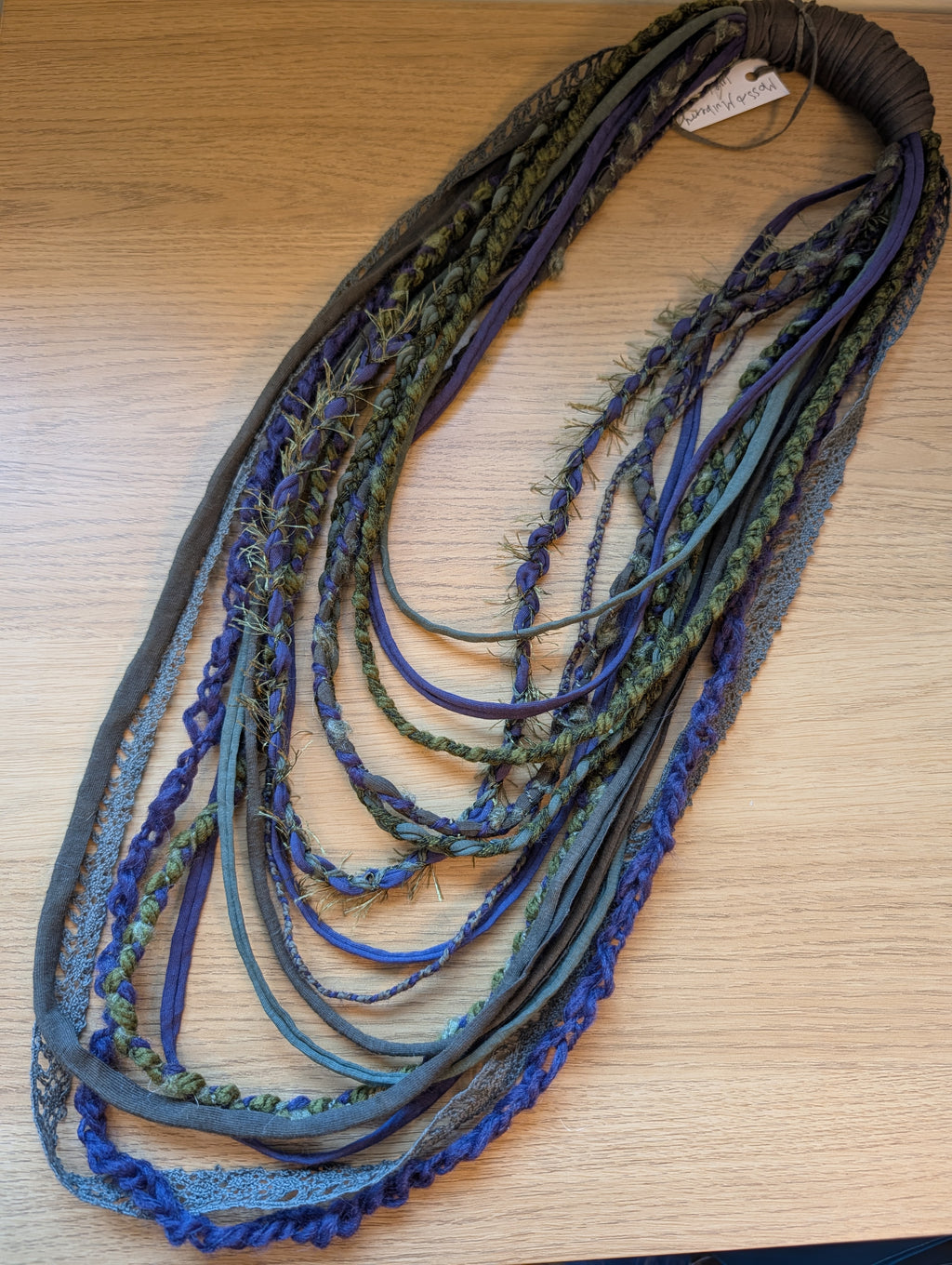 Moss & Mulberry Handmade Fabric Necklace Boho Eco Fashion