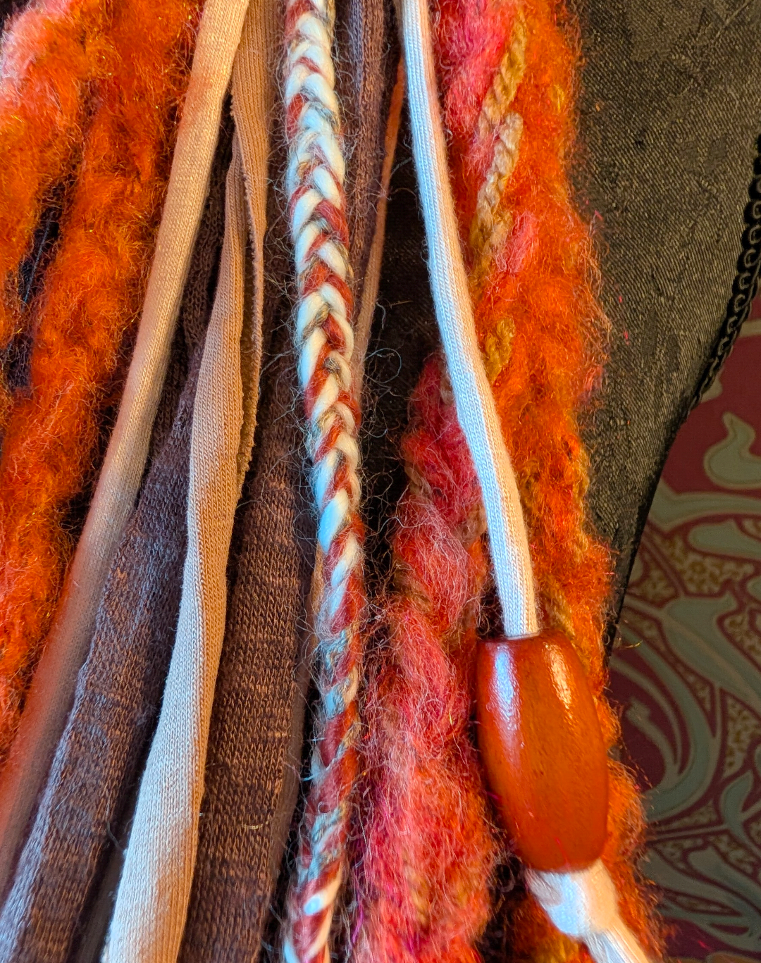 Vermilion, Bohemian Style Fabric Necklace