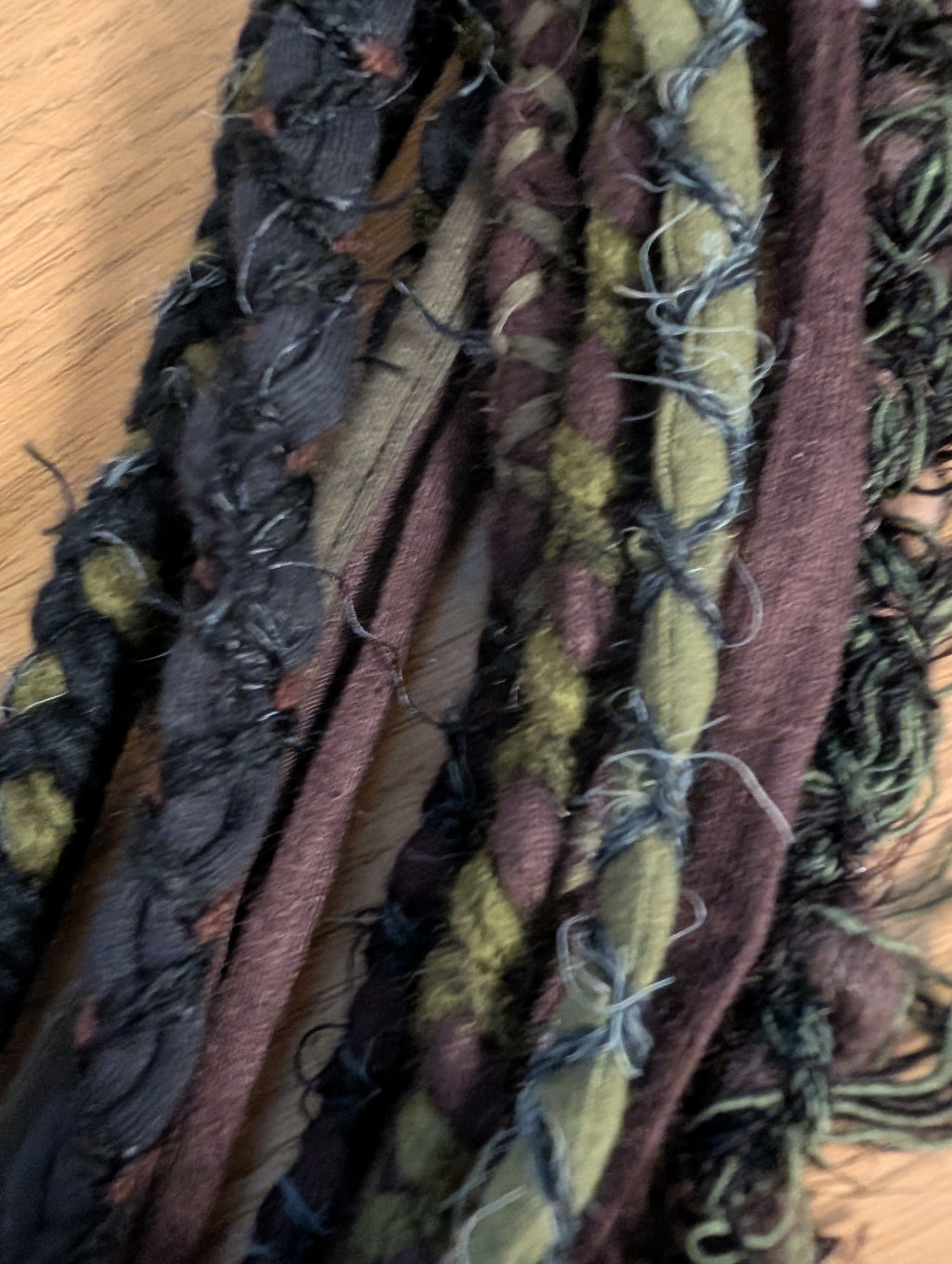 Moss Hollow, A Beautiful, forest inspired fabric necklace, Earthy shades that create a dark and witchy overtone