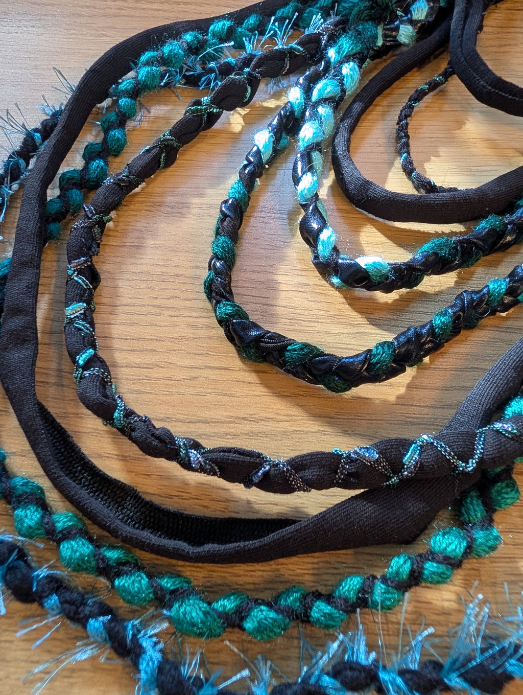 Ethereal, Long, draped fabric necklace, Gothic, Alternative Fashion Accessory, handmade, unique and Upcycled
