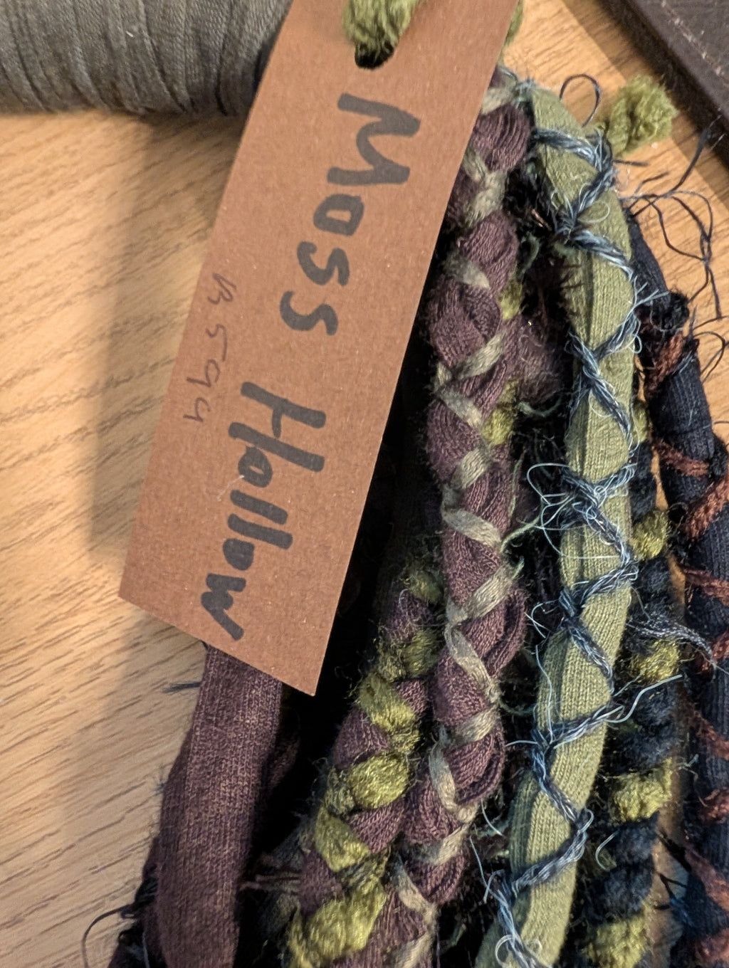 Moss Hollow, A Beautiful, forest inspired fabric necklace, Earthy shades that create a dark and witchy overtone