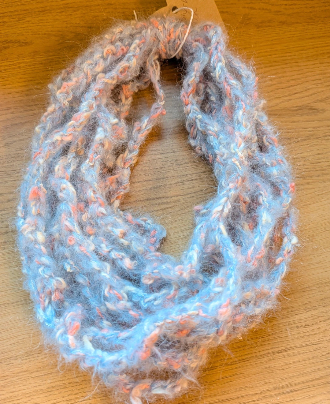 Blush Grey Vintage Mohair Infinity Scarf