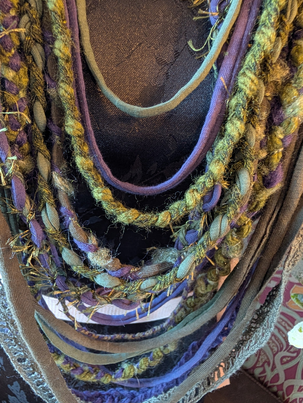 Moss & Mulberry Handmade Fabric Necklace Boho Eco Fashion