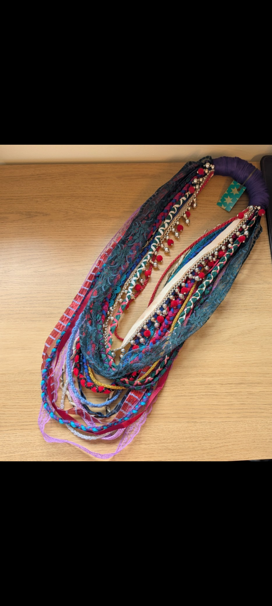 Gypsy Witch, Layered Fabric Necklace, Handmade, Upcycled & Unique