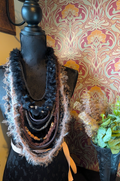 Shamanic, Handmade Statement Fabric Necklace/Infinity Scarf