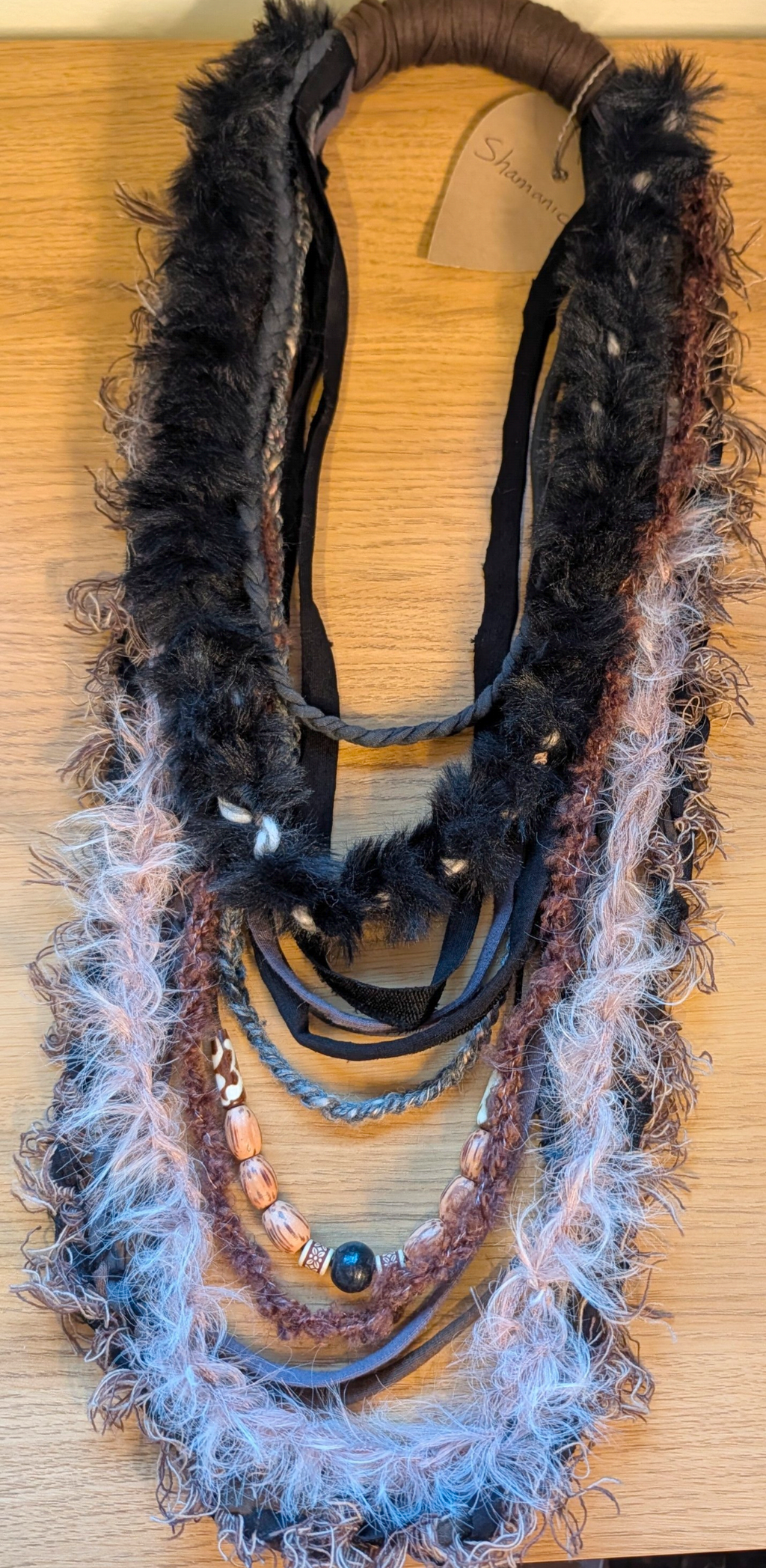Shamanic, Handmade Statement Fabric Necklace/Infinity Scarf