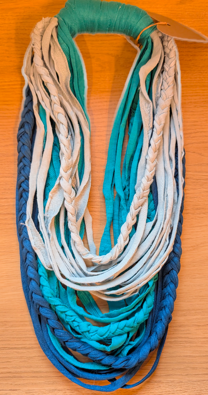 Shades of Teal Handmade Cowl Infinity Scarf