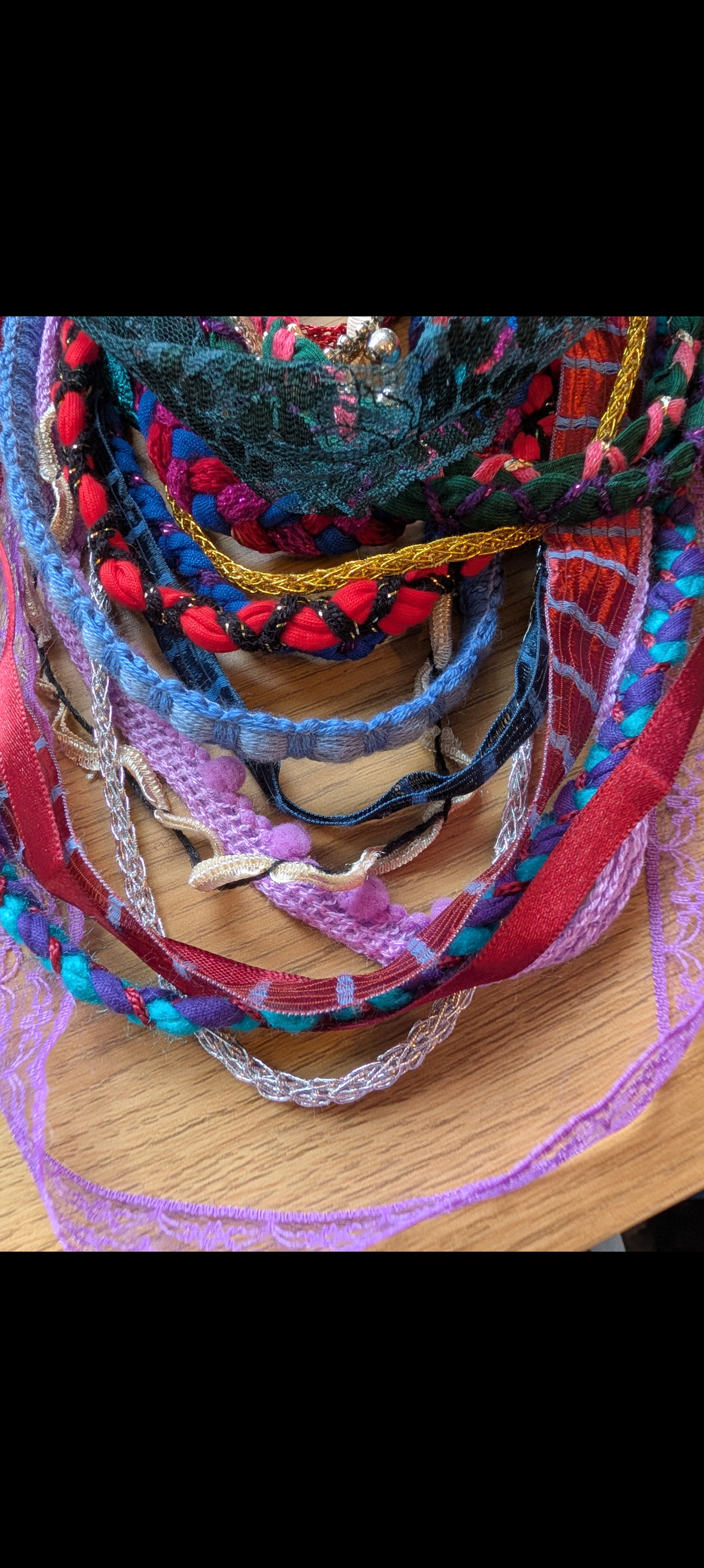 Gypsy Witch, Layered Fabric Necklace, Handmade, Upcycled & Unique