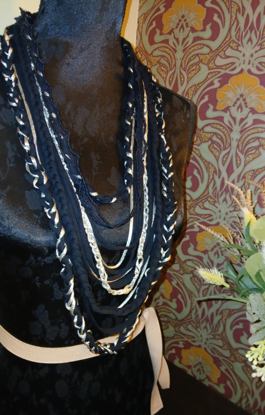 Lunar, Upcycled Fabric Necklace