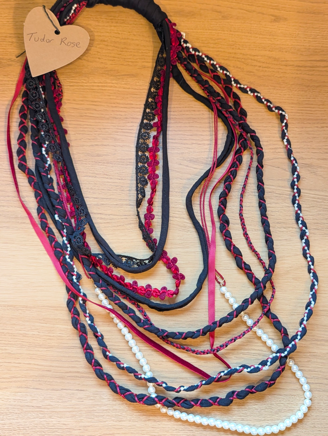 Tudor Rose, Handmade Upcycled Statement Piece