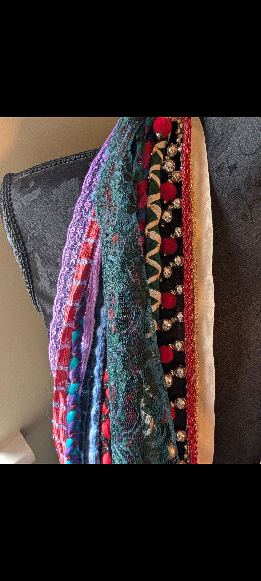 Gypsy Witch, Layered Fabric Necklace, Handmade, Upcycled & Unique