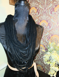 Bleak Winter, Upcycled, French Knit, Gothic Infinity Scarf