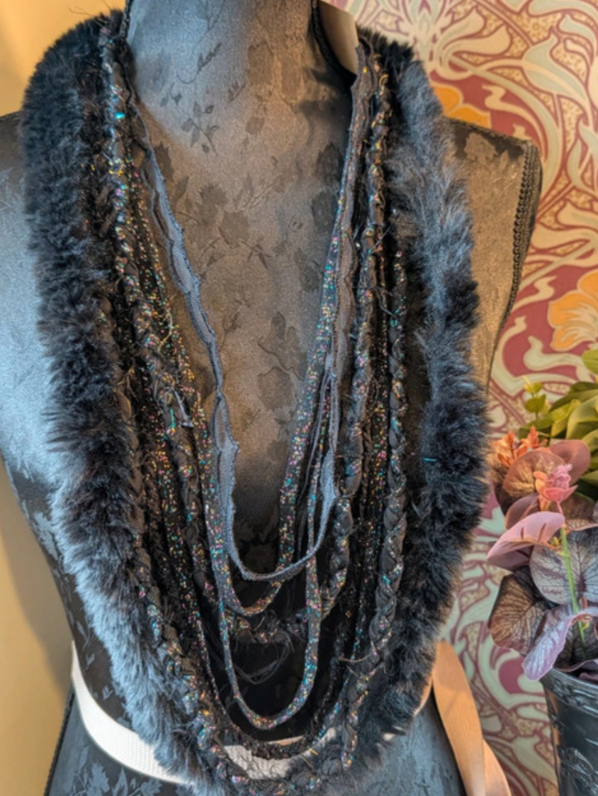 Spectral, Ethically Handmade, Gothic Fabric Necklace