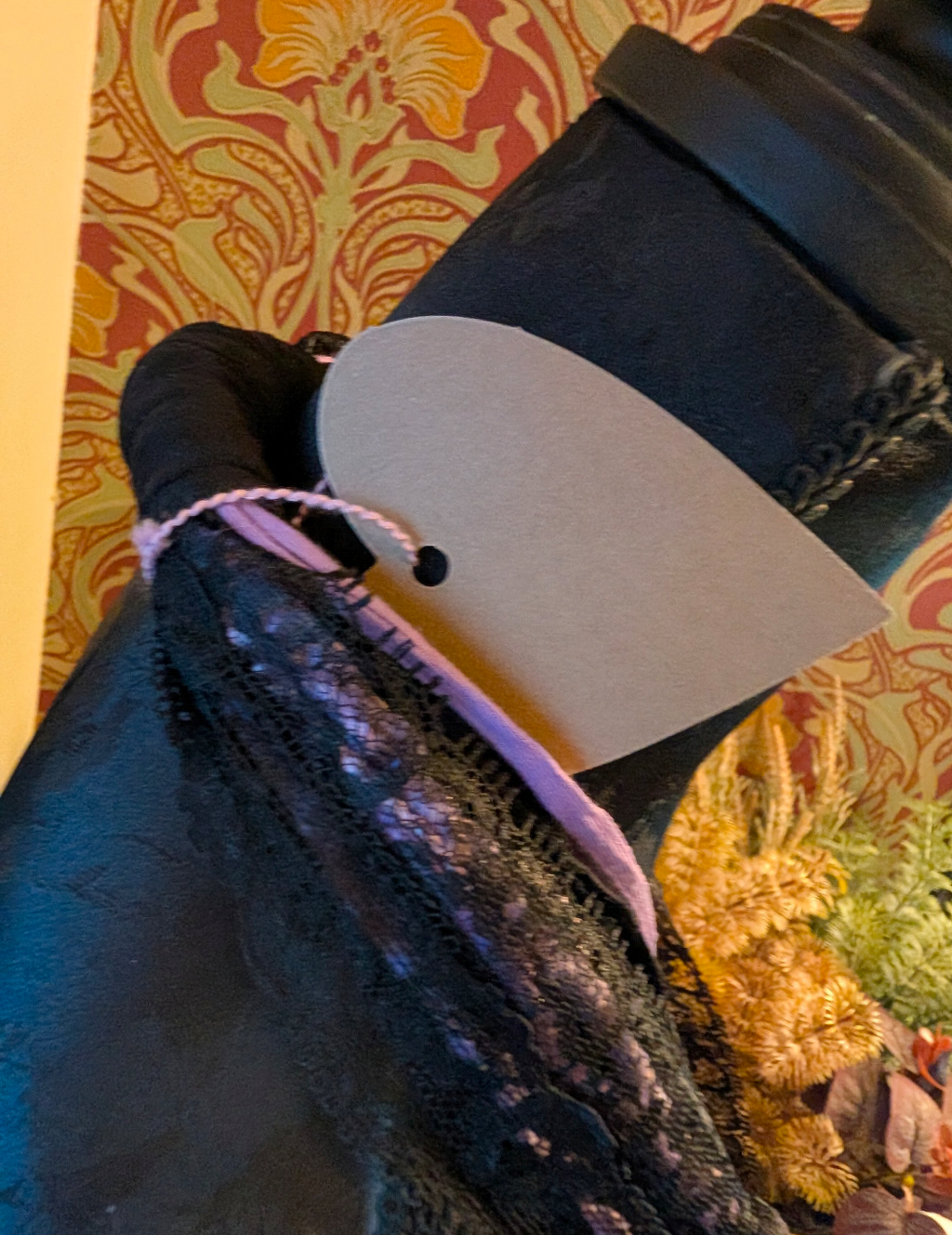 Whimsigoth Lilac, Vintage Style Handmade Fabric Necklace