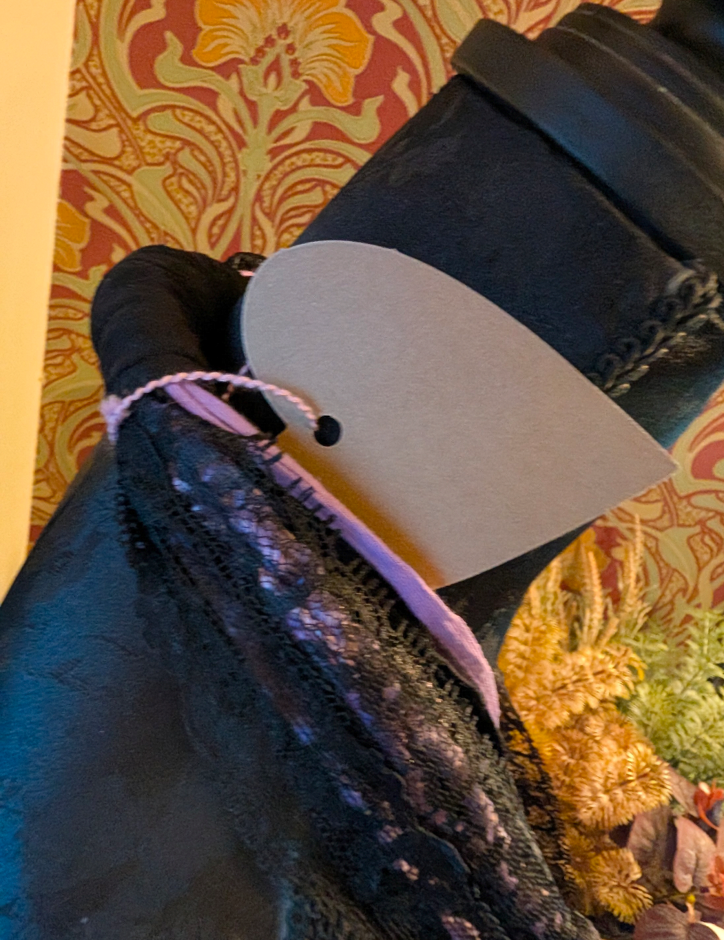 Whimsigoth Lilac, Vintage Style Handmade Fabric Necklace