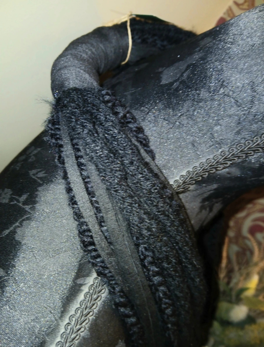 Bleak Winter, Upcycled, French Knit, Gothic Infinity Scarf