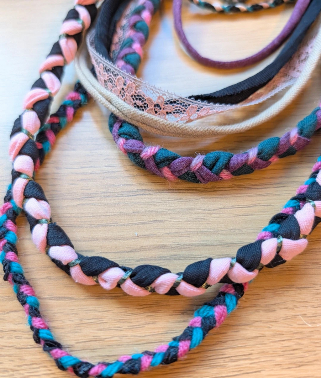 Rose Garden, Boho Style Fabric Necklace