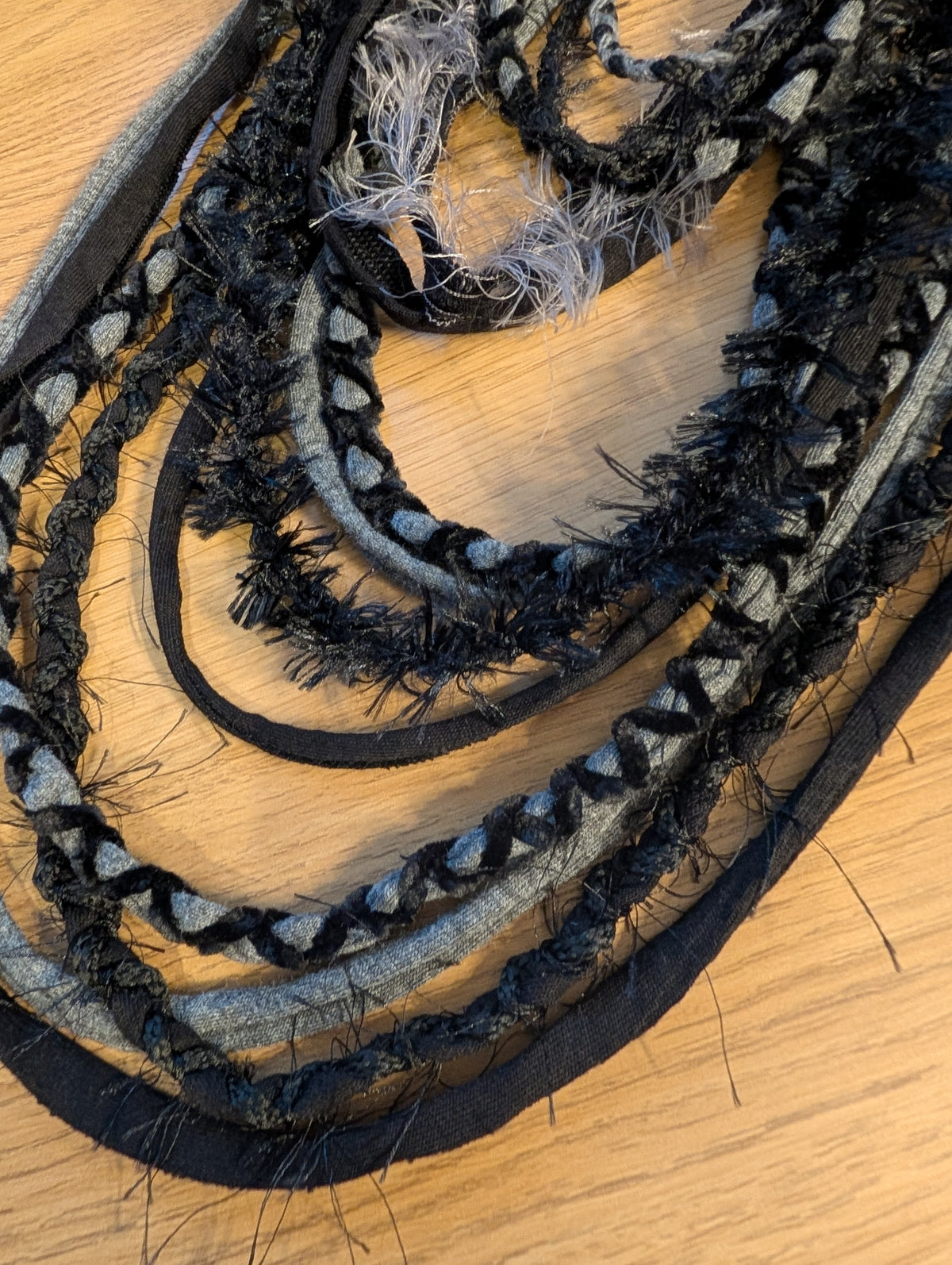 Storm Raven, Handmade Gothic necklace, unique style, grey and black colour palette