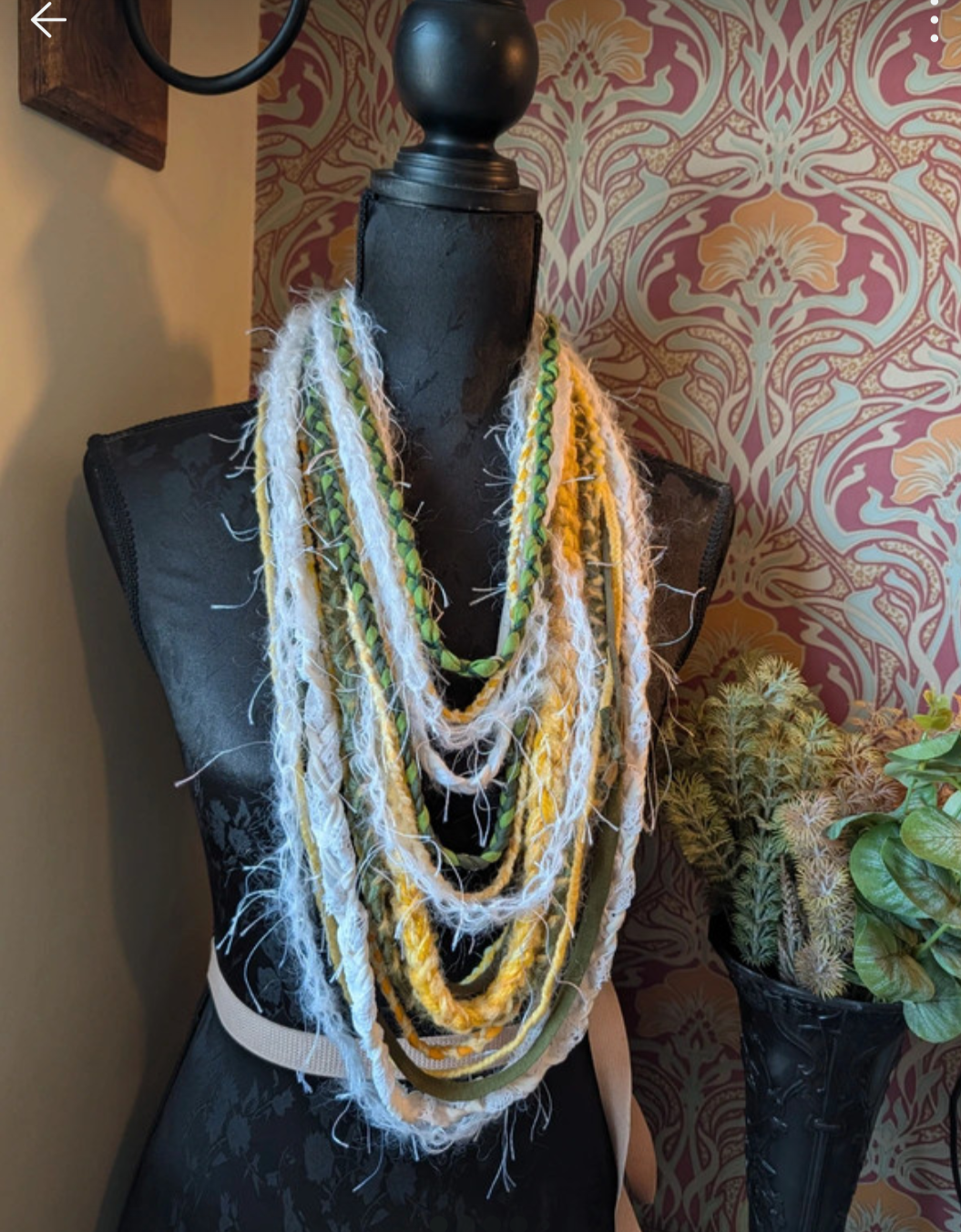 Daisy Chain, Boho Style, Hippie, floral inspired handmade fabric necklace