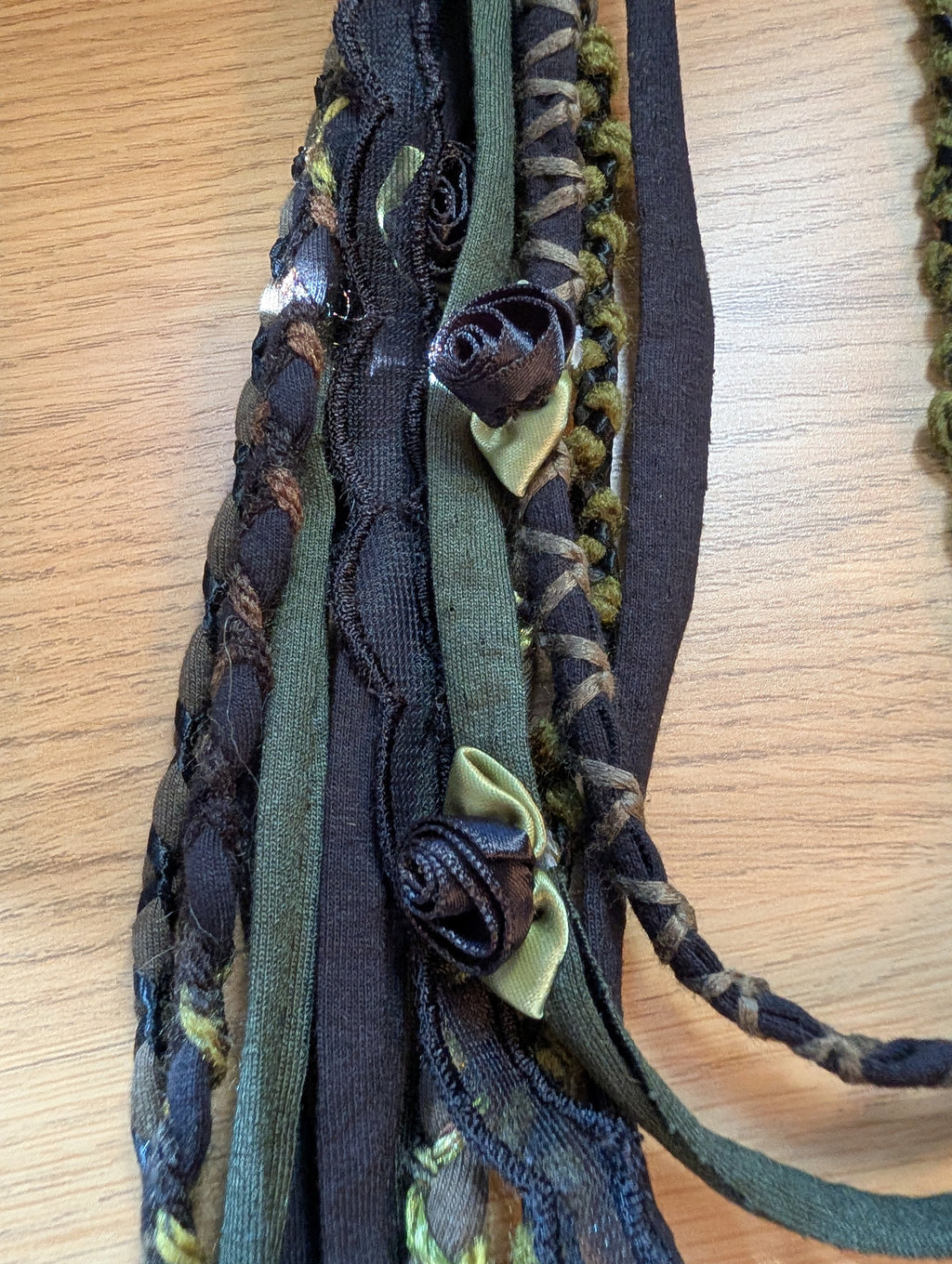Ebony Rose & Sage, Gothic / Forestcore Fabric Necklace, A beautiful, handmade Gift