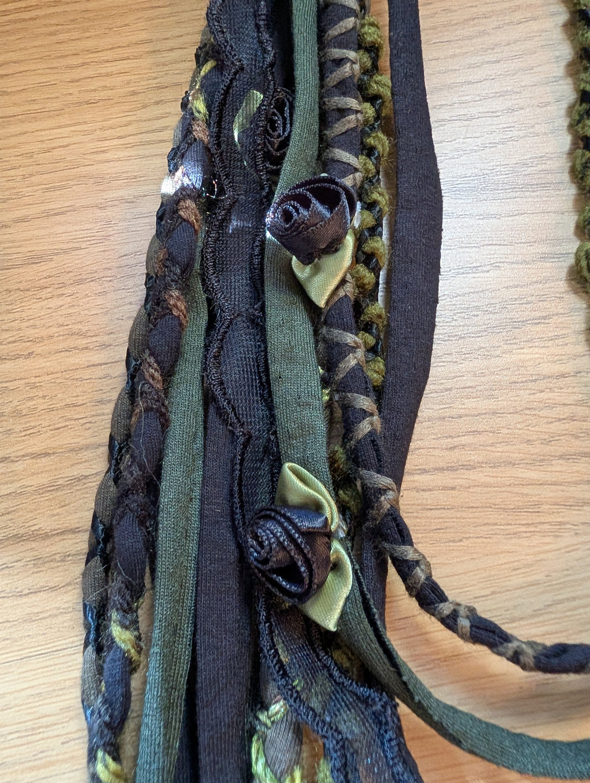 Ebony Rose & Sage, Gothic / Forestcore Fabric Necklace, A beautiful, handmade Gift