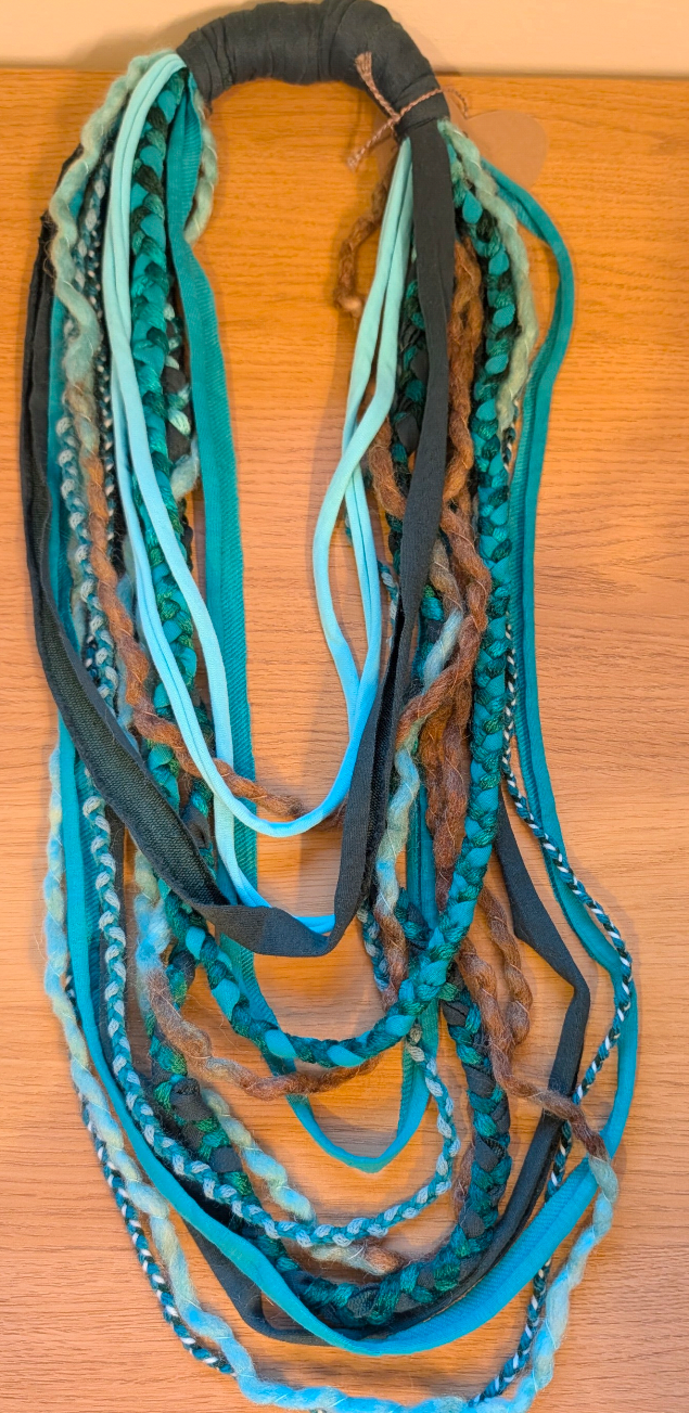 Sea breeze Upcycled Handmade Boho Style Scarf