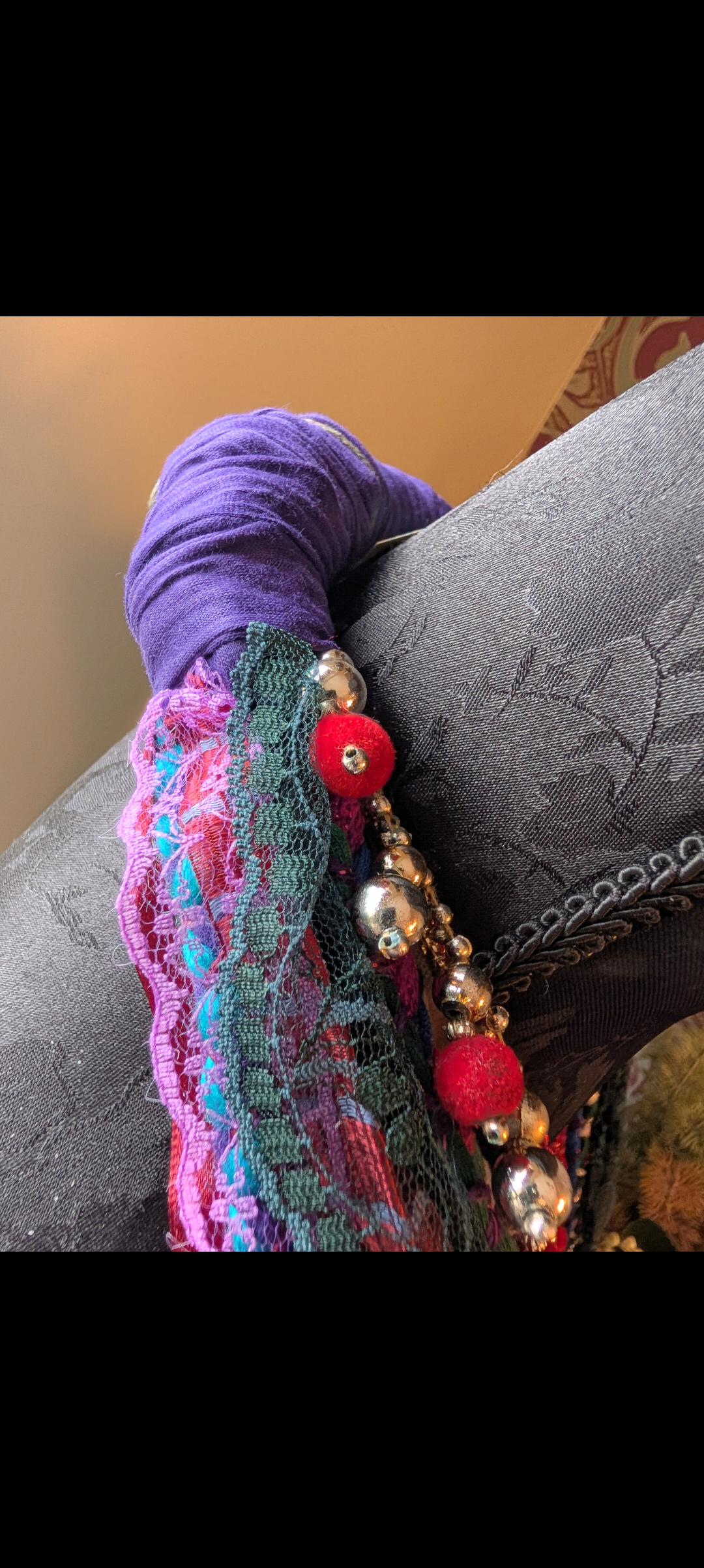 Gypsy Witch, Layered Fabric Necklace, Handmade, Upcycled & Unique
