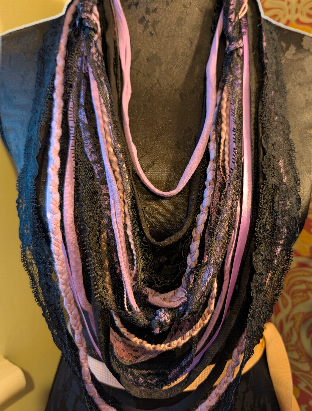 Whimsigoth Lilac, Vintage Style Handmade Fabric Necklace