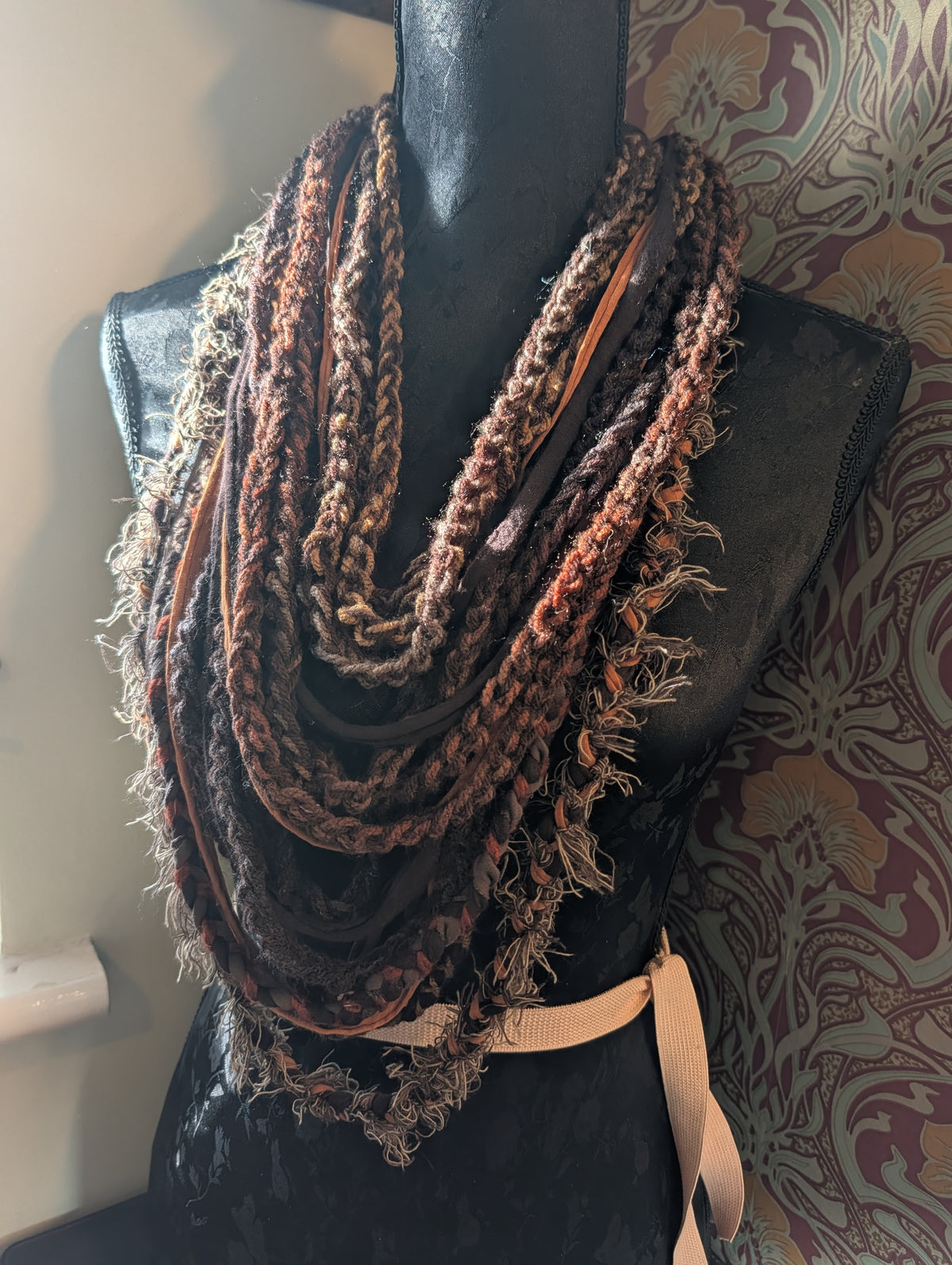 Witch-hazel, Witchy Style, Cottagecore, Infinity Scarf, Upcycled & Handmade