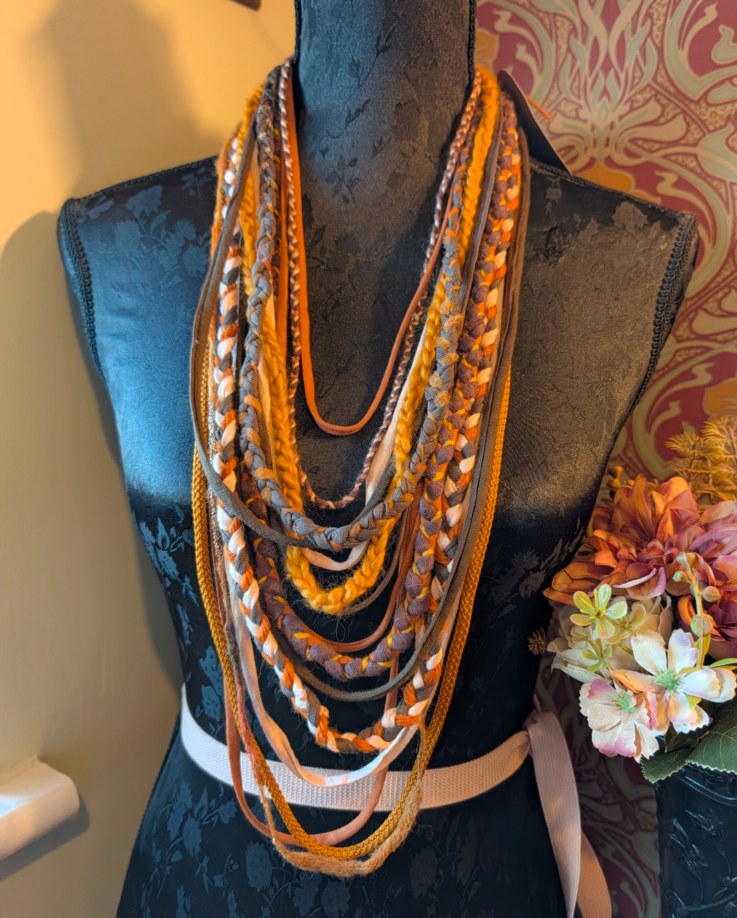 Pumpkin Spice Handcrafted Bohemian Style Scarf