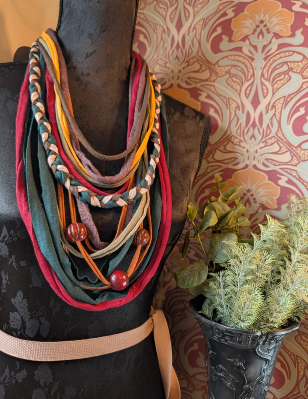 August Rosehip, Forestcore Indie, Nature inspired, Upcycled Infinity Scarf