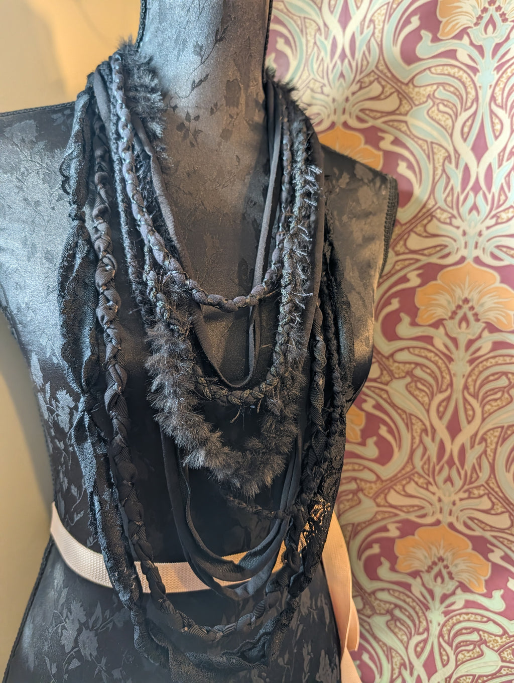 Marian, Gothic, Jet Black Fashion Accessory, lovely goth themed gift, Upcycled & Unique