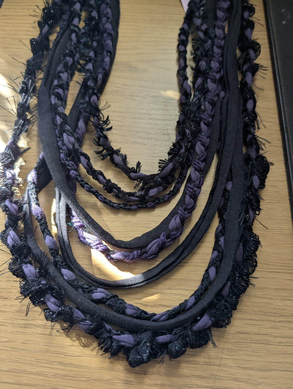 Belladonna, Beautiful Gothic Boho Style Fabric Necklace