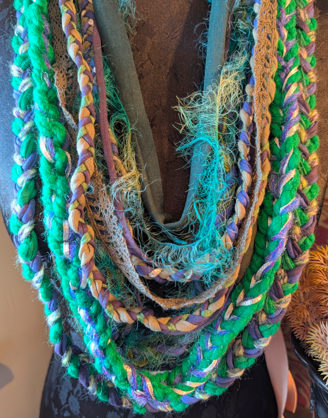 Celtic Witch Handcrafted Upcycled Infinity Scarf