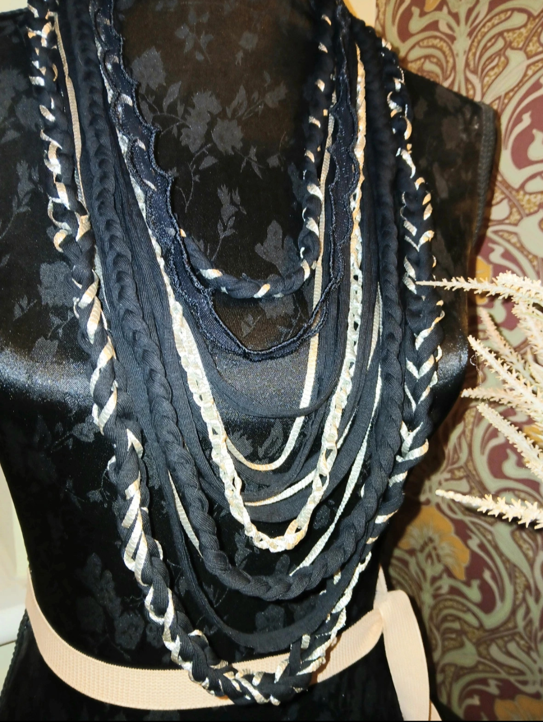 Lunar, Upcycled Fabric Necklace