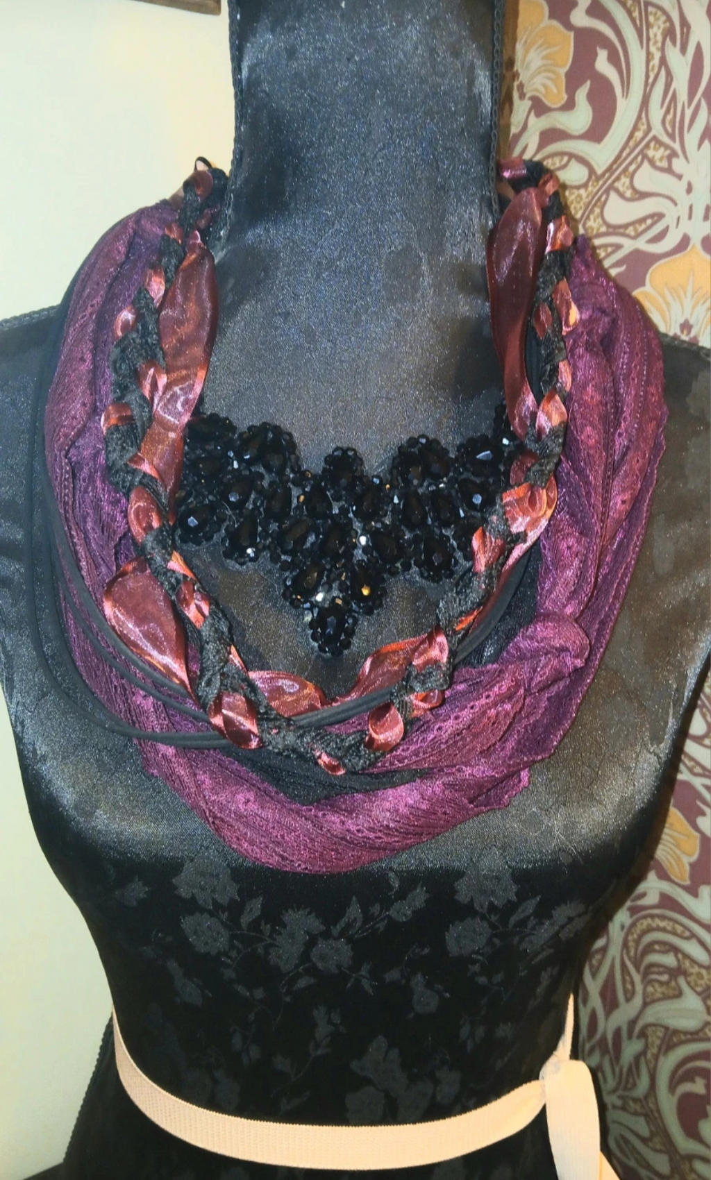 Christobel, Gothic Upcycled Necklace with Vintage Gothic necklace