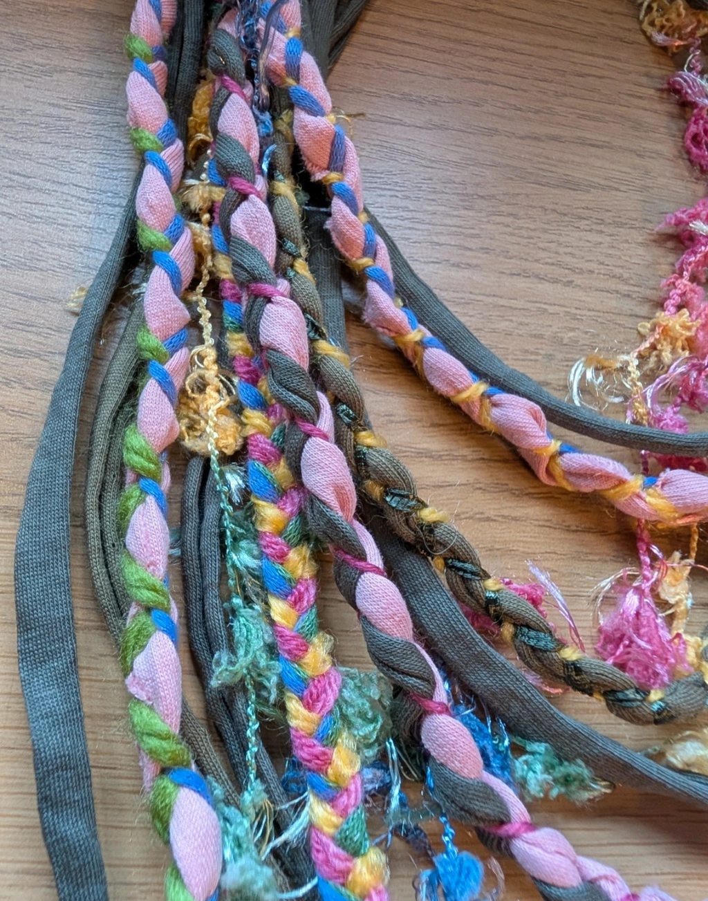 Fairy Garden, Fairycore, Floral, Beltane Inspired Pastel Fabric Necklace