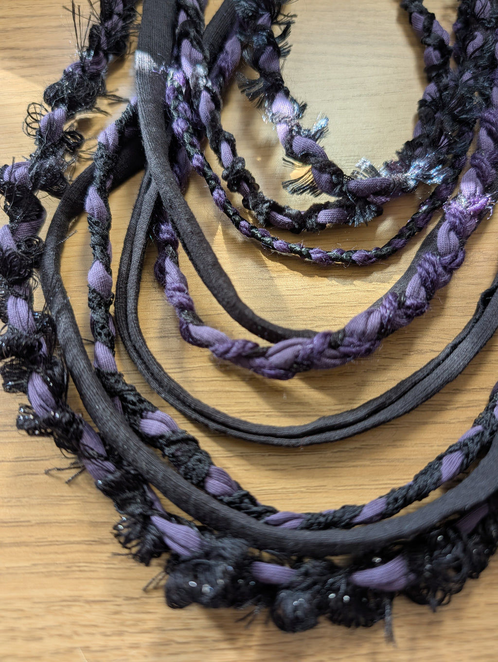 Belladonna, Beautiful Gothic Boho Style Fabric Necklace