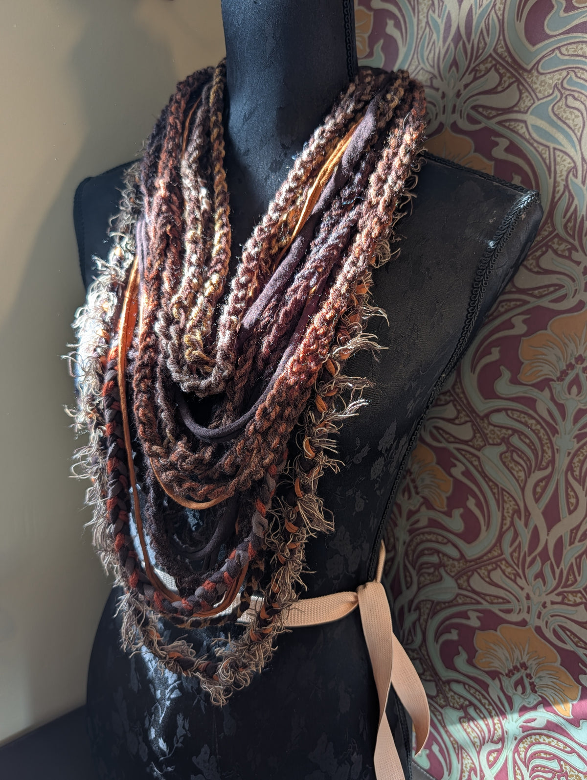 Witch-hazel, Witchy Style, Cottagecore, Infinity Scarf, Upcycled & Handmade