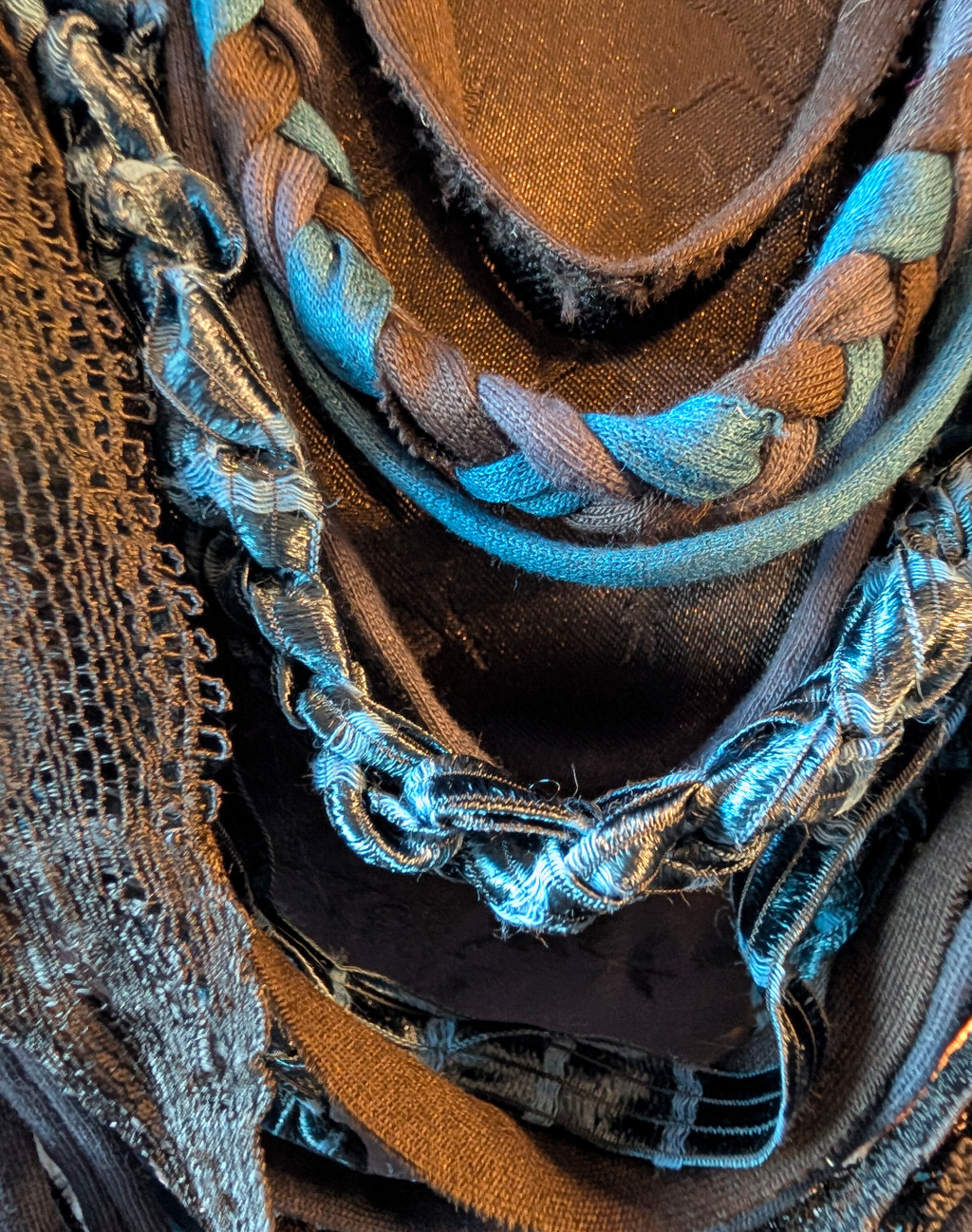 Midnight Graveyard Handmade Upcycled Whimsigoth Fabric Necklace