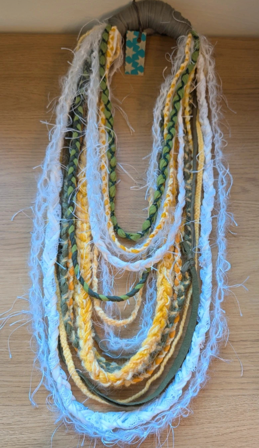 Daisy Chain, Boho Style, Hippie, floral inspired handmade fabric necklace