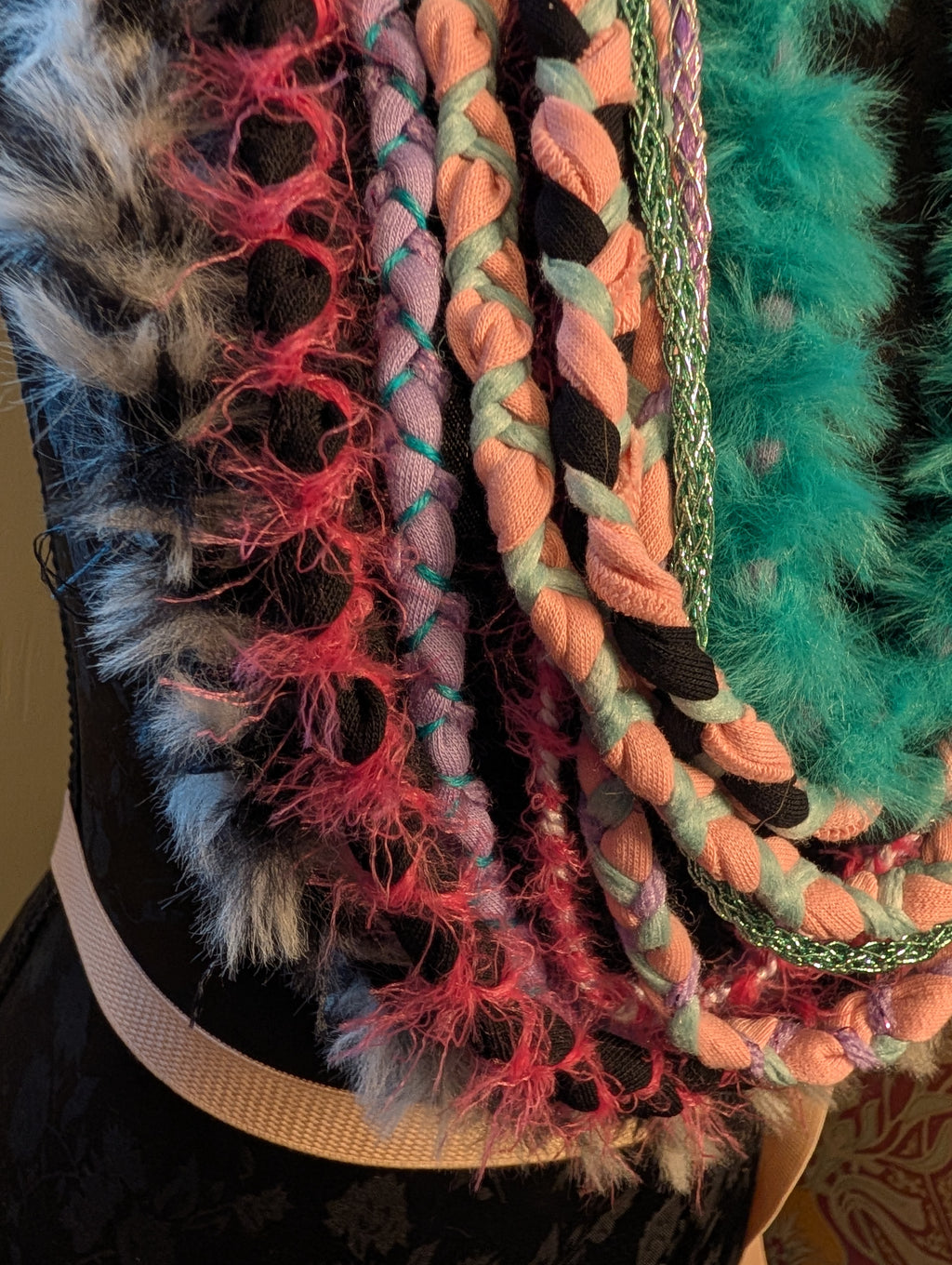 Bright & Bold Fashion Accessory: Scene Queen, layered fabric scarf/necklace, handmade & eco-conscious item