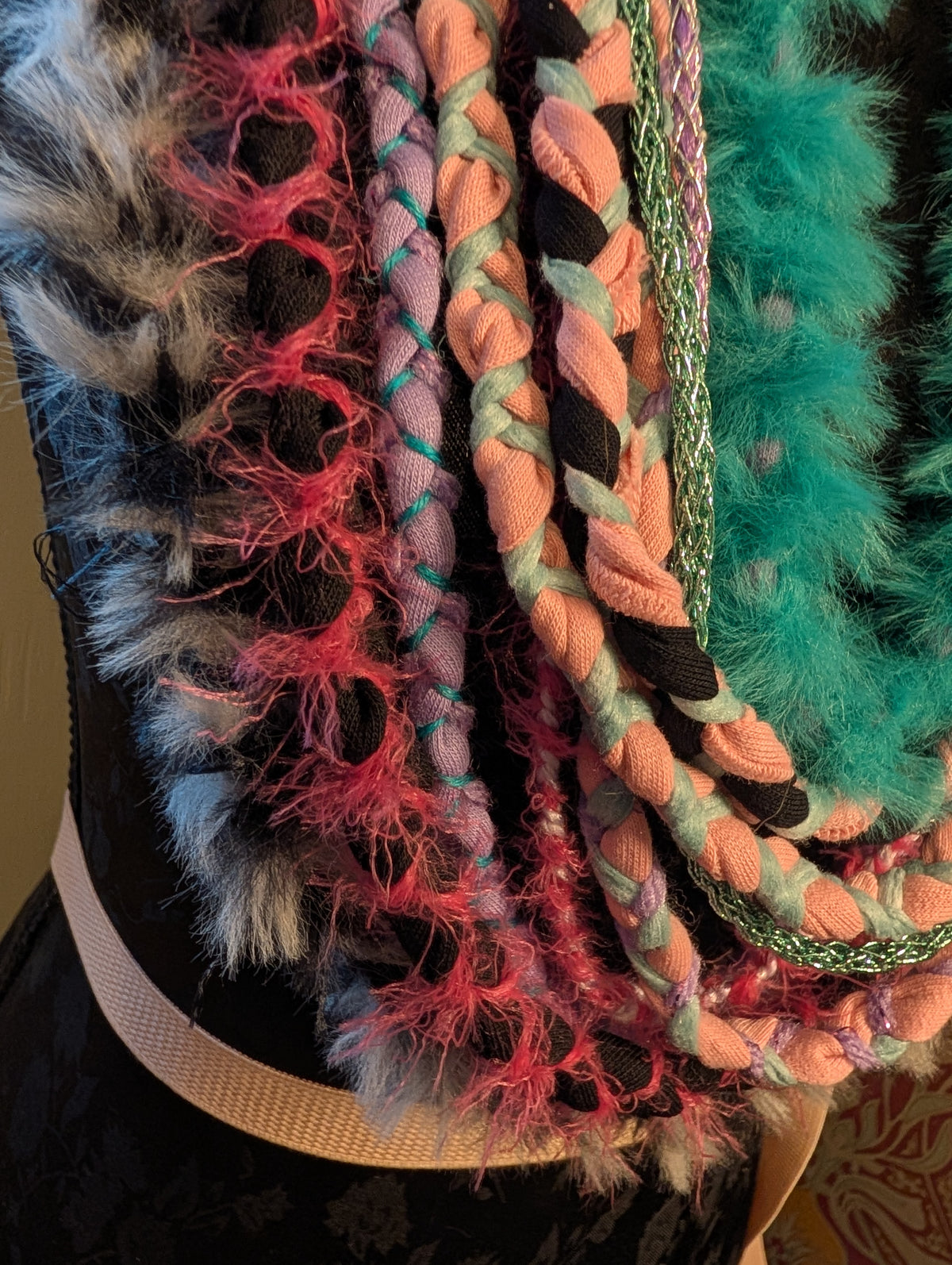Bright & Bold Fashion Accessory: Scene Queen, layered fabric scarf/necklace, handmade & eco-conscious item