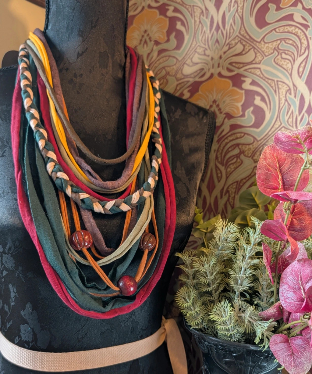 August Rosehip, Forestcore Indie, Nature inspired, Upcycled Infinity Scarf