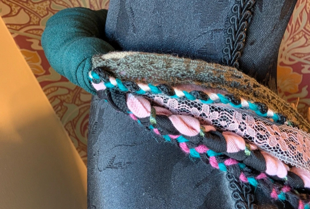 Rose Garden, Boho Style Fabric Necklace