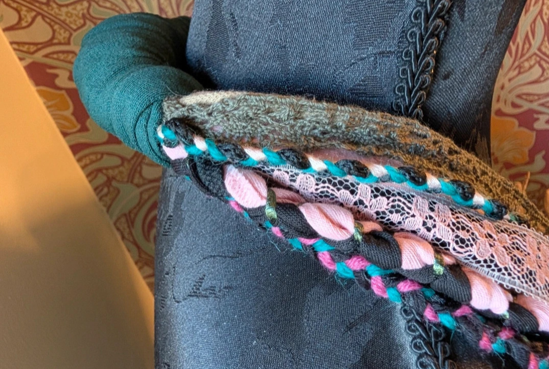 Rose Garden, Boho Style Fabric Necklace