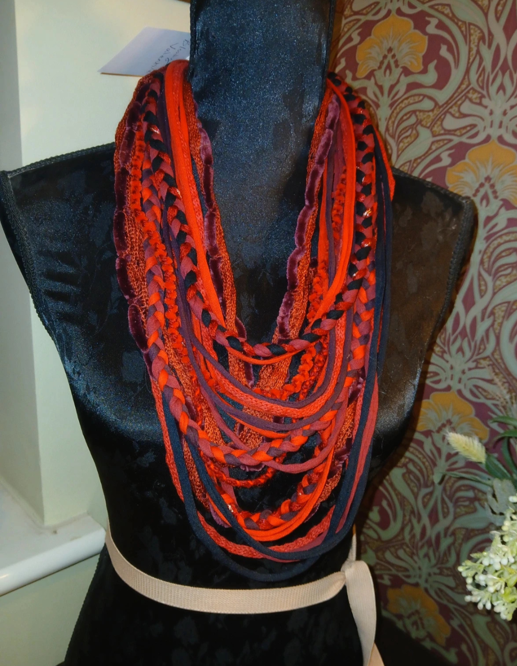 Bloody Valentine, Handmade Gothic Fabric Necklace