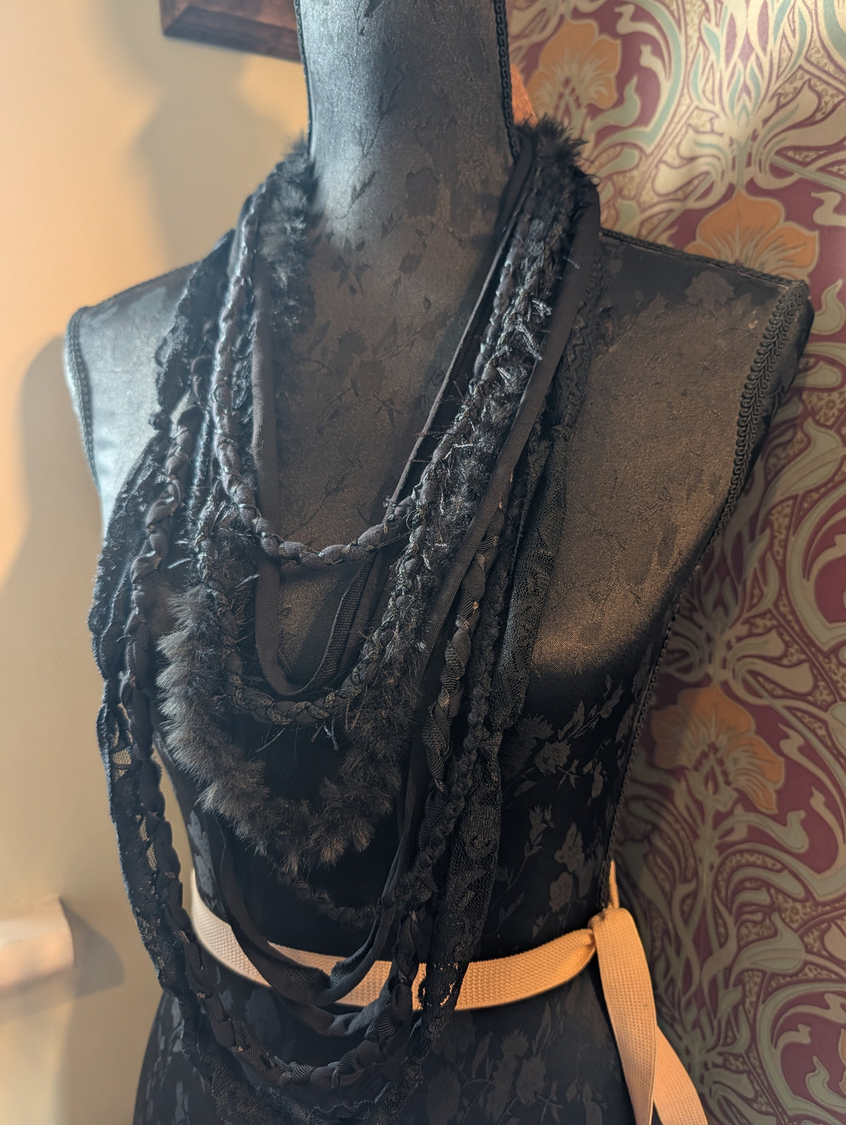 Marian, Gothic, Jet Black Fashion Accessory, lovely goth themed gift, Upcycled & Unique