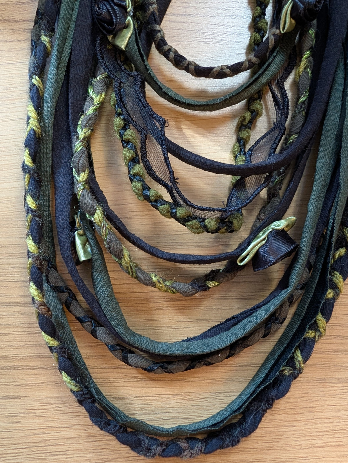 Ebony Rose & Sage, Gothic / Forestcore Fabric Necklace, A beautiful, handmade Gift